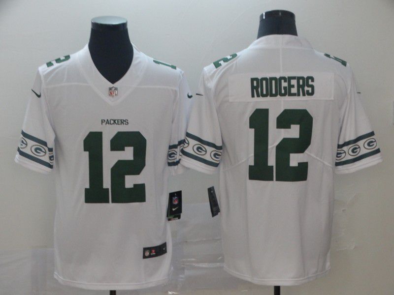 Men Green Bay Packers #12 Rodgers White team logo cool edition NFL Jerseys